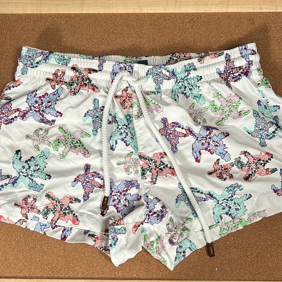 Vilebrequin Men's Watercolor Turtle Print Superflex Swim Trunks XS - Picture 2 of 16